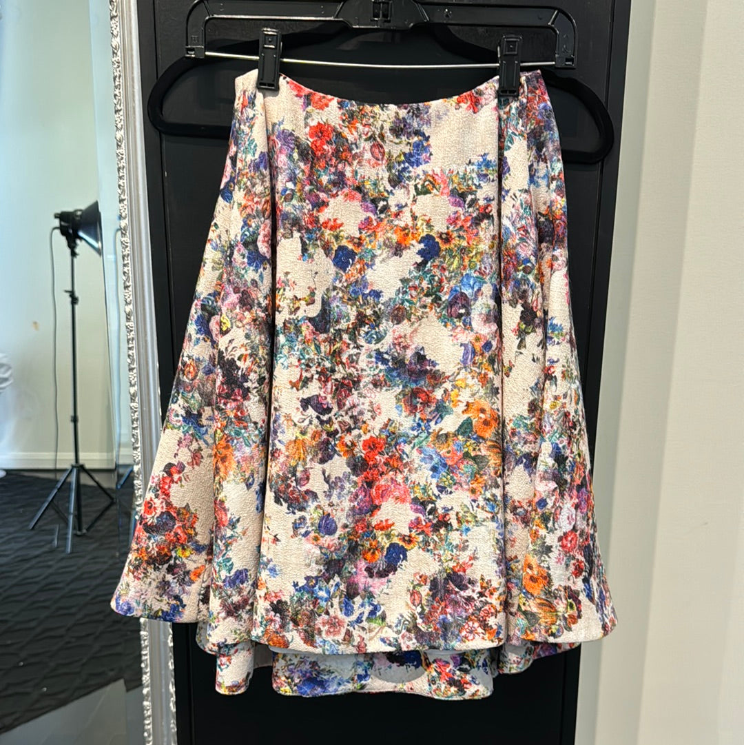White Floral Full Skirt