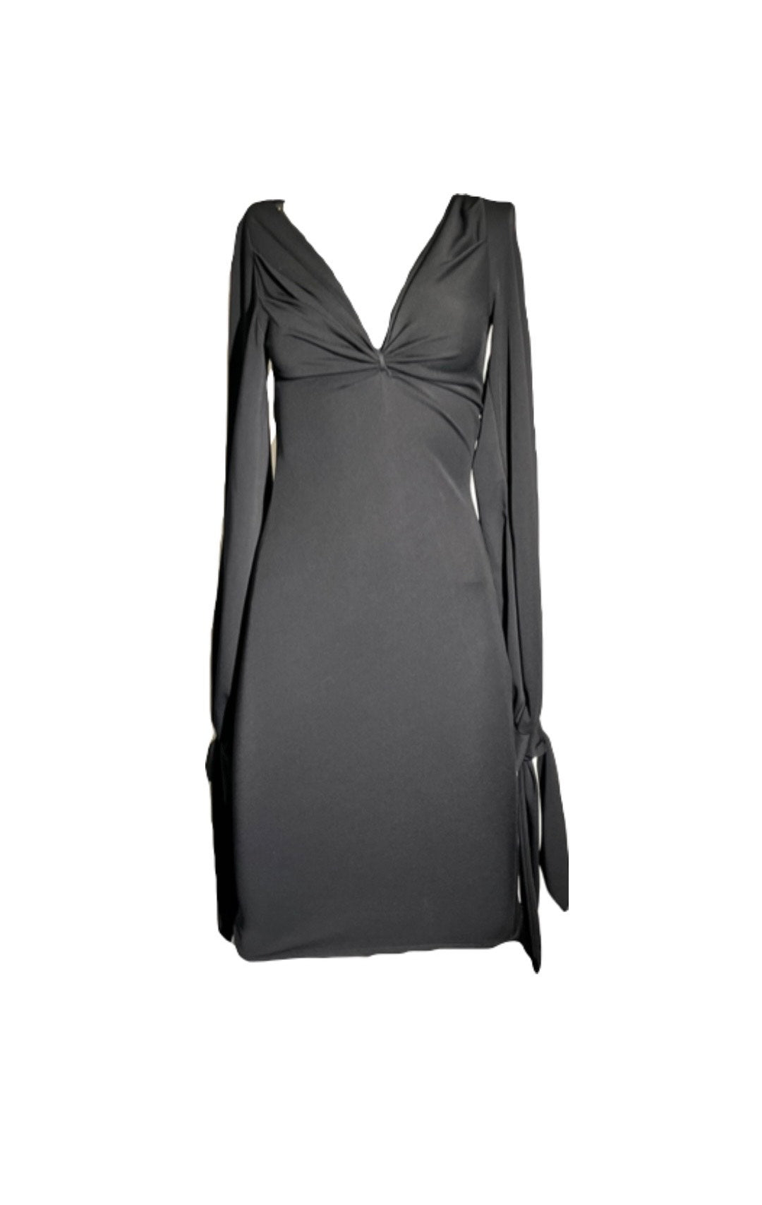 Black Fitted Dress with Bow Sleeves Jody Davis Black Fitted Dress with Bow Sleeves Jody Davis
