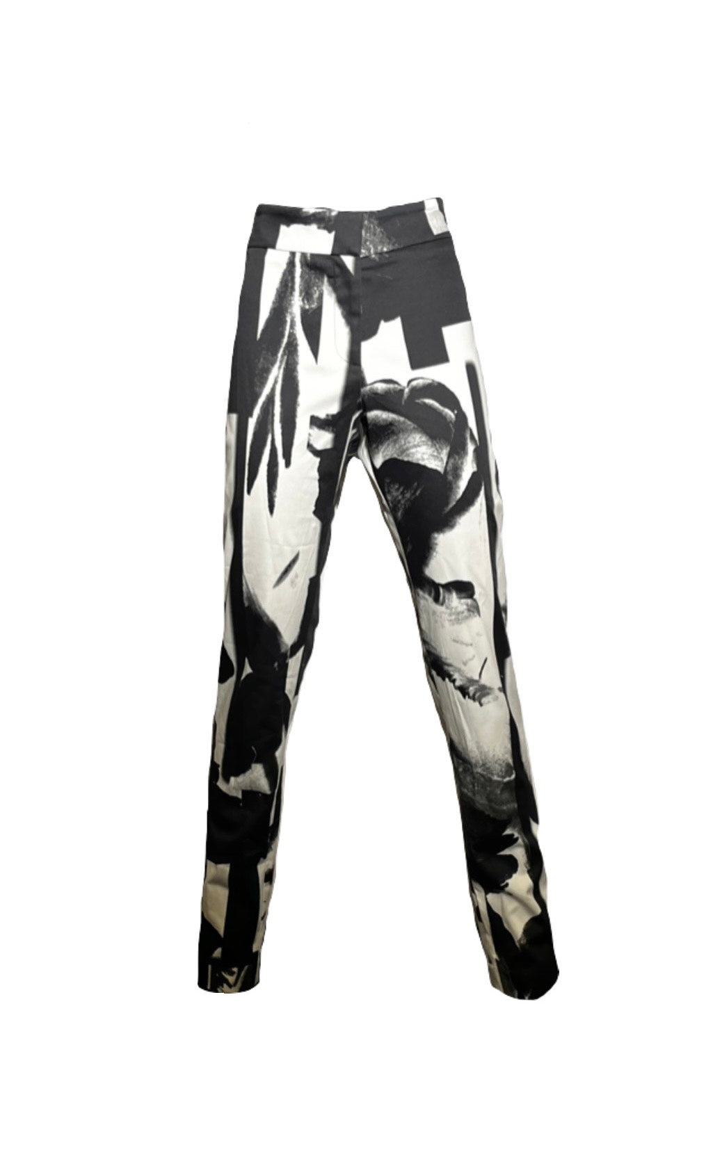 Black and White Abstract Suit Pant