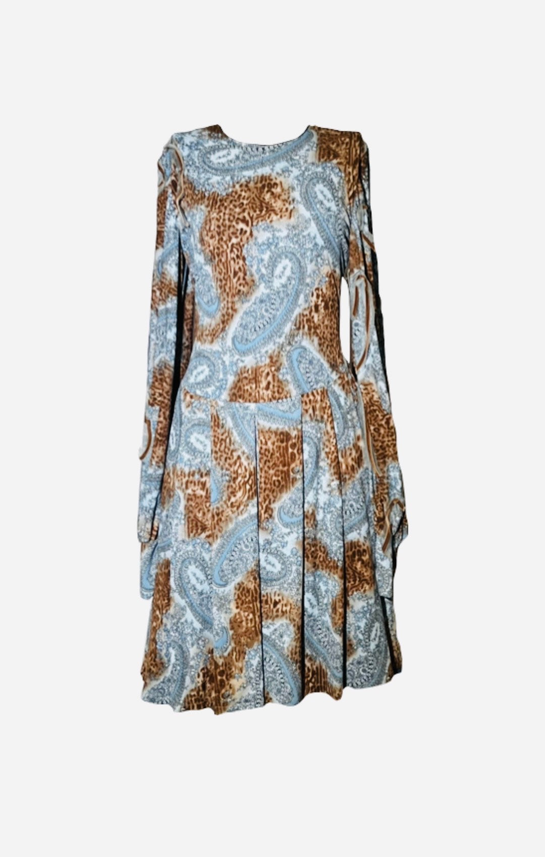 Blue Paisley Fit and Flare Dress Jody Davis Blue Paisley Fit and Flare Dress Jody Davis