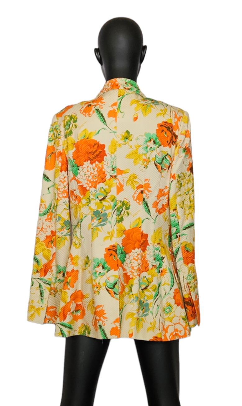 Printed Orange and Cream Blazer