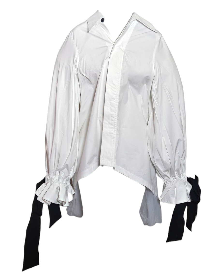 White Shirt w/Black Ribbon at wrist