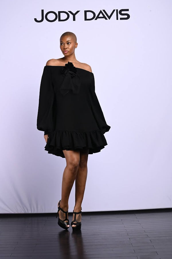 Off The Shoulder Baby Dress Black