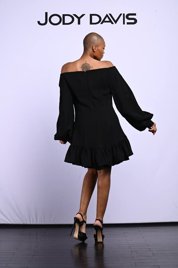 Off The Shoulder Baby Dress Black