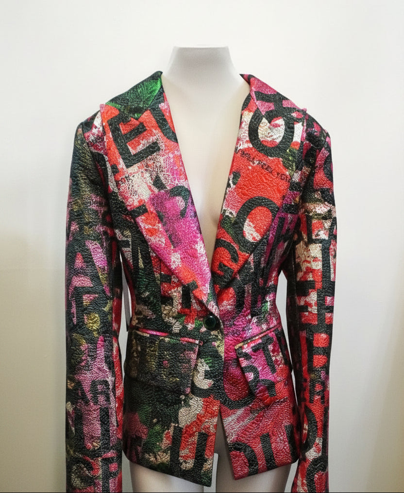 Pink & Green Printed Jacket