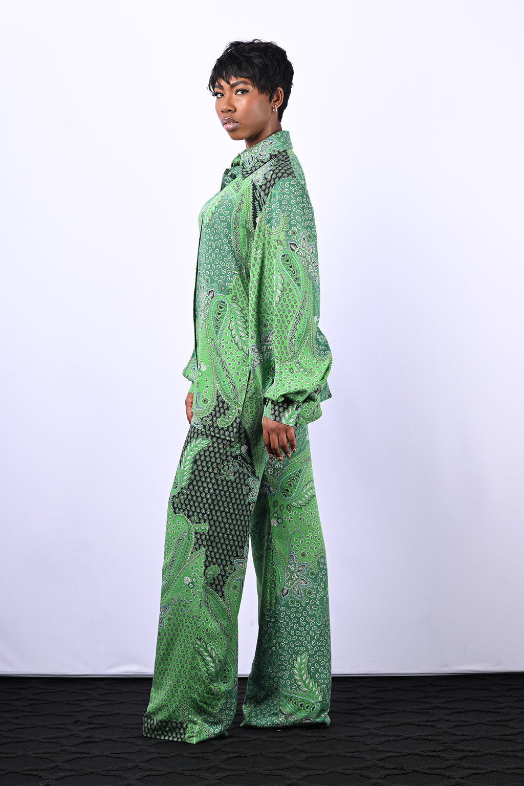 Green Paisley Full leg pant