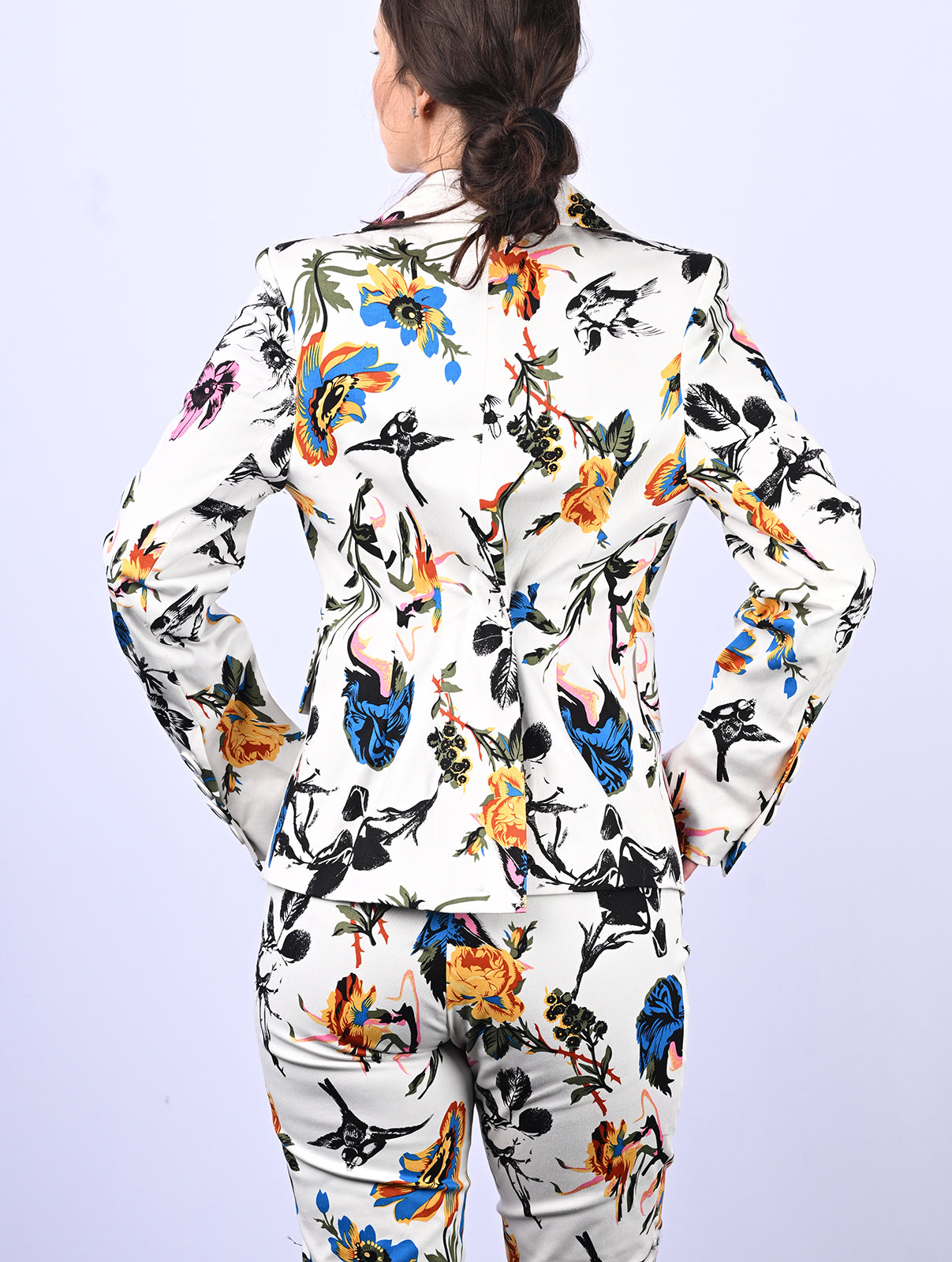 White Floral Suit Jacket