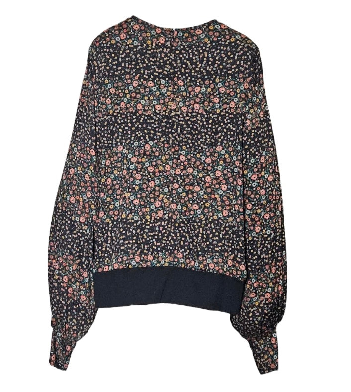 Floral Cotton Top with rib knit waistband