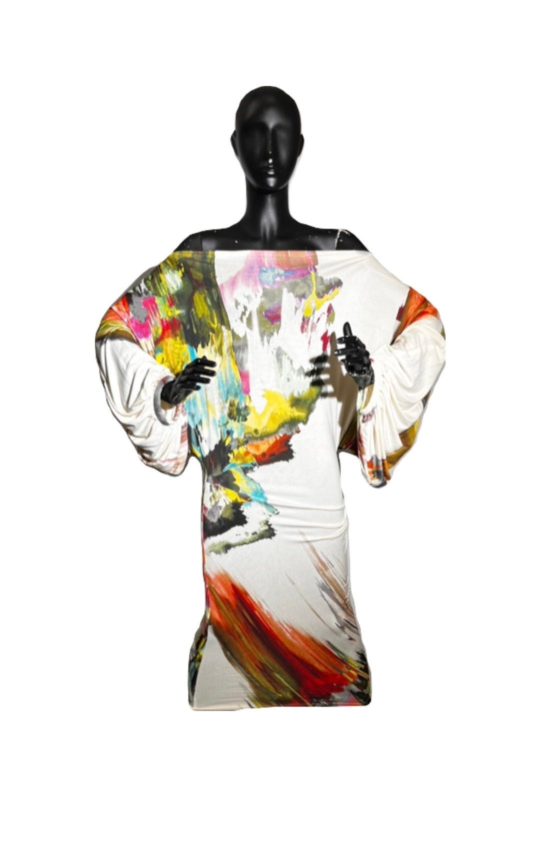 Bolt Neck Dolman Sleeves Dress