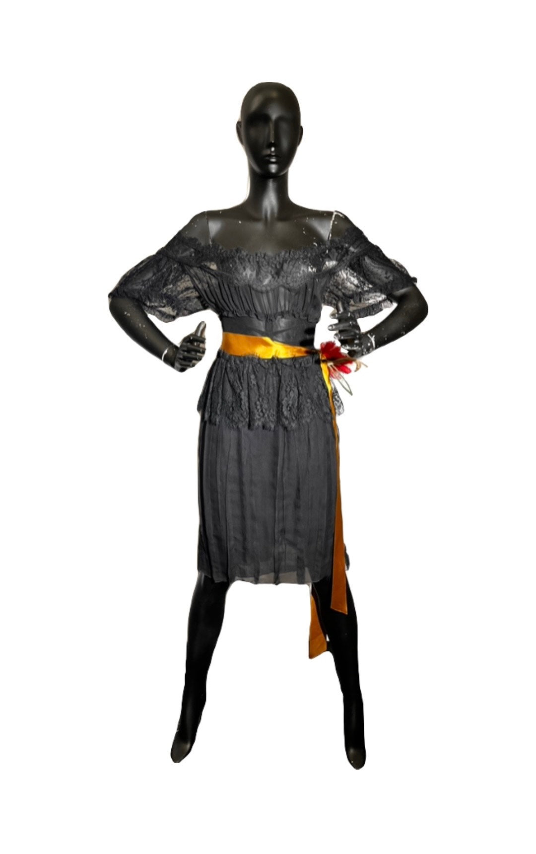 Sheer Off the Shoulder Lace Dress