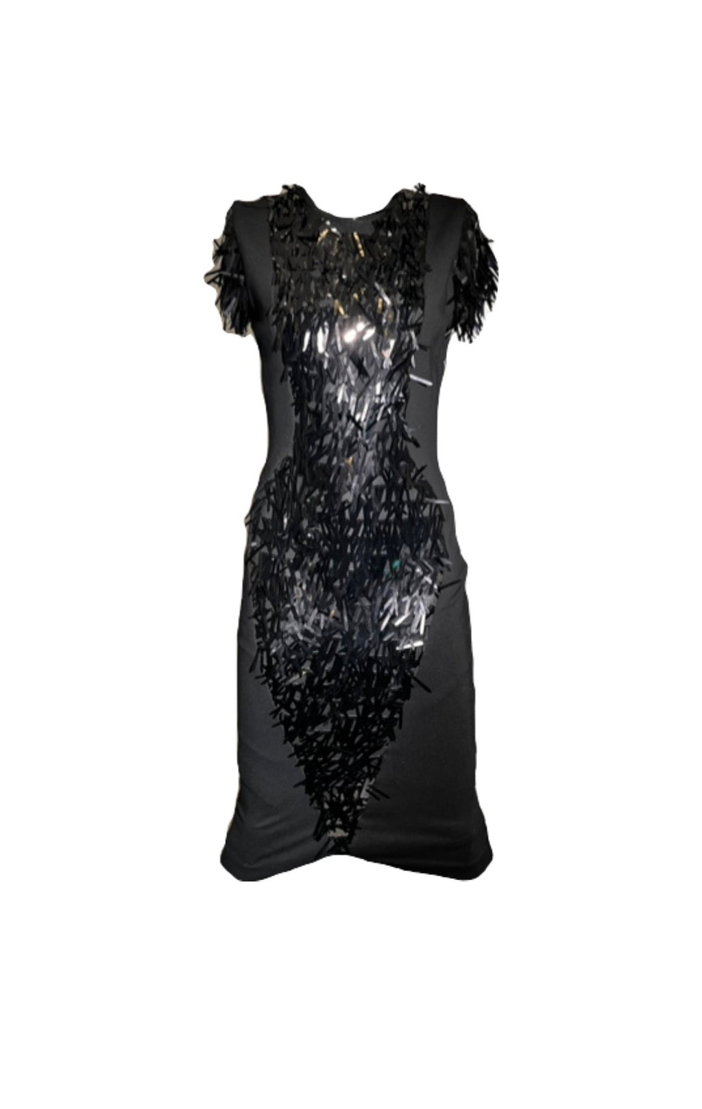 Black Spiked Dress with Cap Sleeves