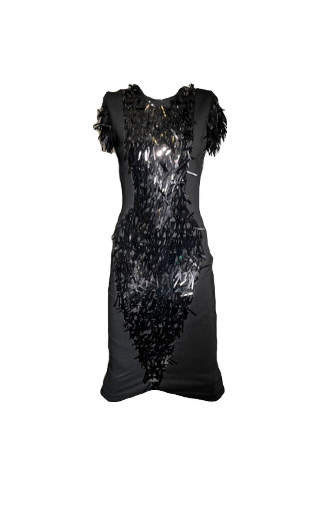 Black Spiked Dress with Cap Sleeves