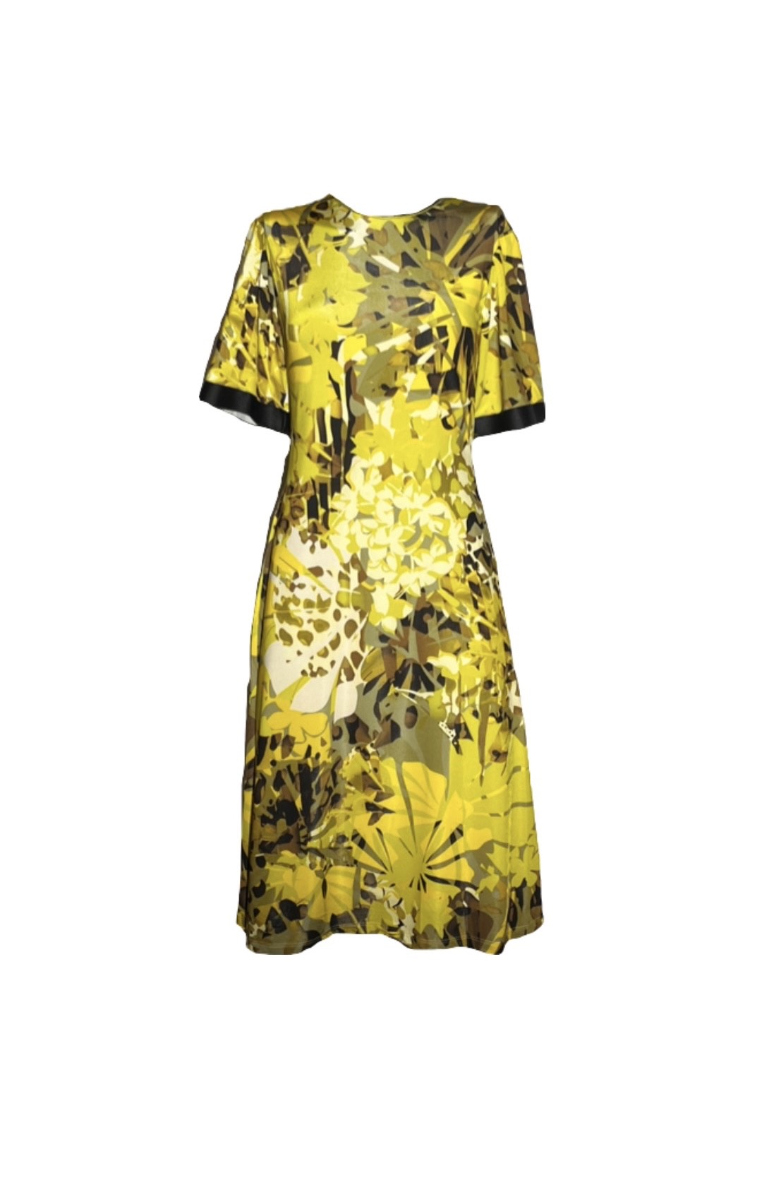 Citron Yellow Geoprint Jersey Dress