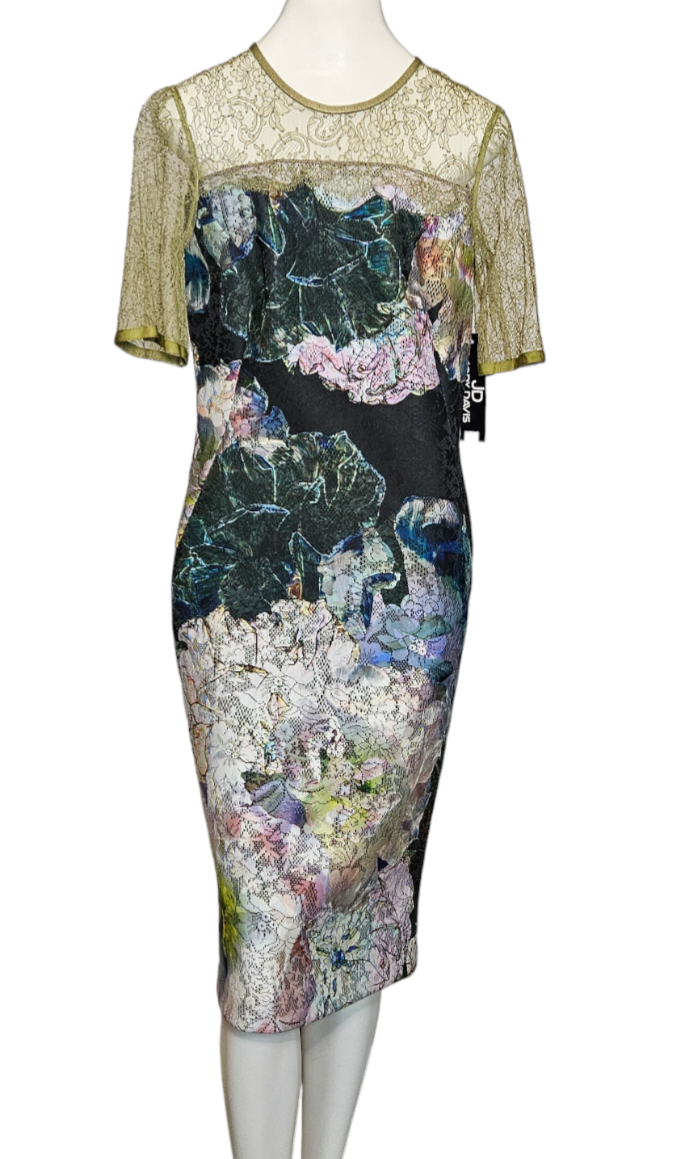 Semi Fitted Lace Scuba with Lace Bodice and Sleeves Jody Davis Semi Fitted Lace Scuba with Lace Bodice and Sleeves Jody Davis