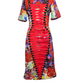 Bodycon Lace-Up Front Multicolor print Dress