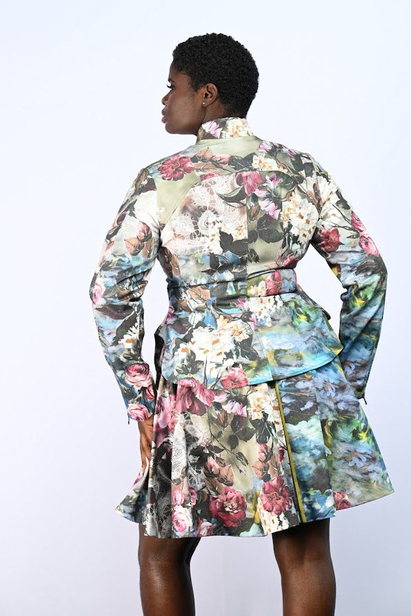 Jacket Zip front Flower print