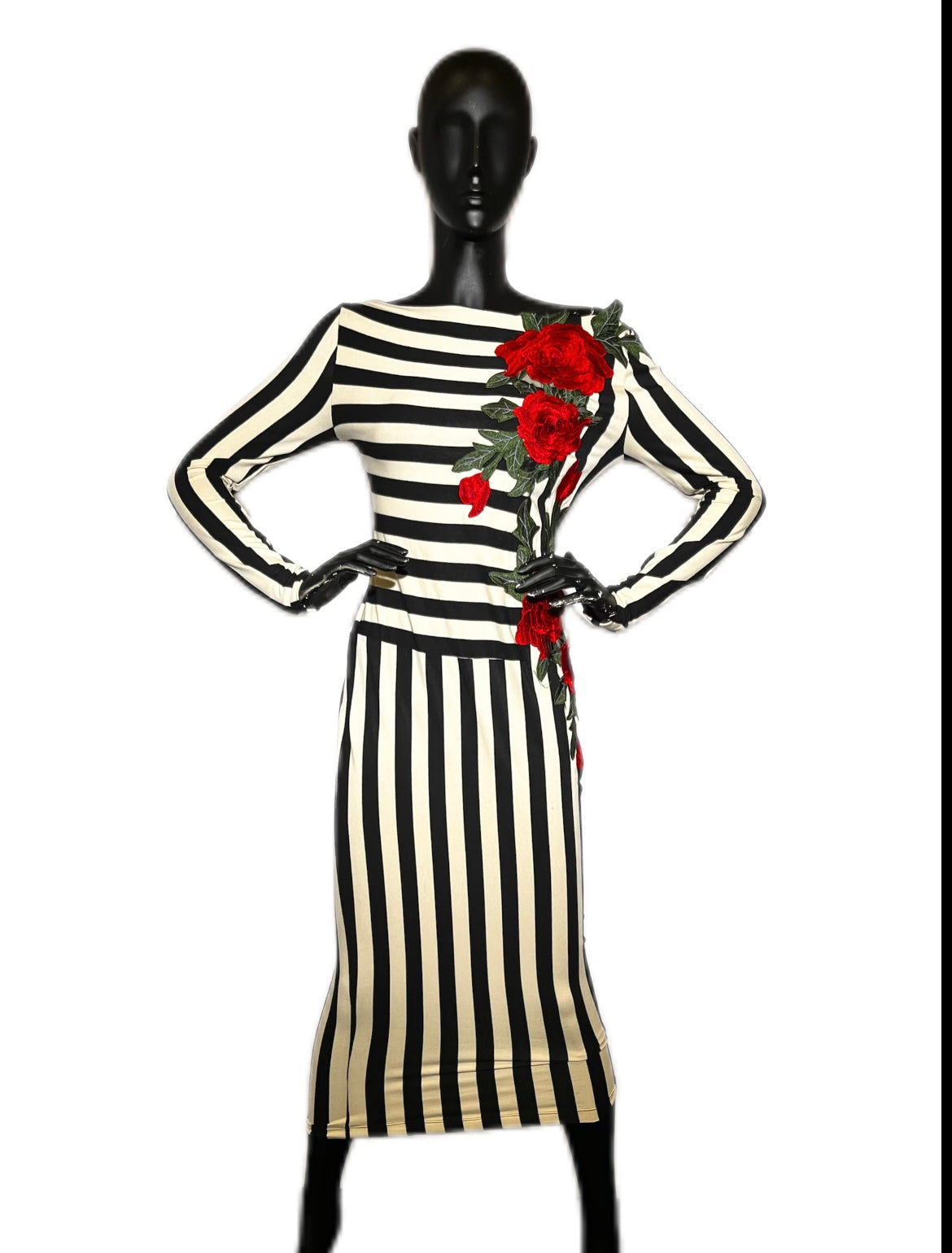 Long-sleeve bodycon Striped Dress – Jody Davis