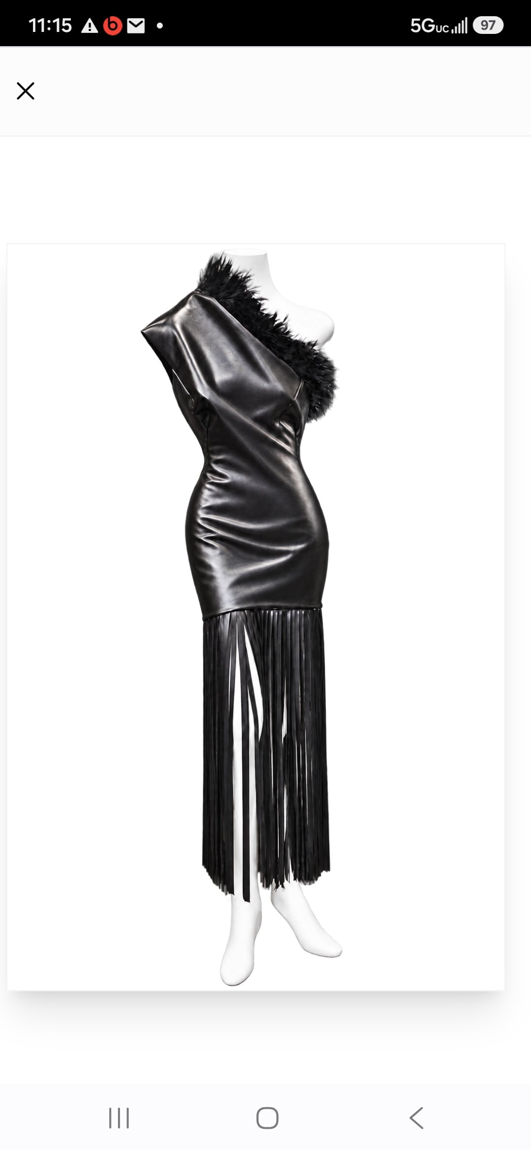 Lambskin Leather One-shoulder Dress