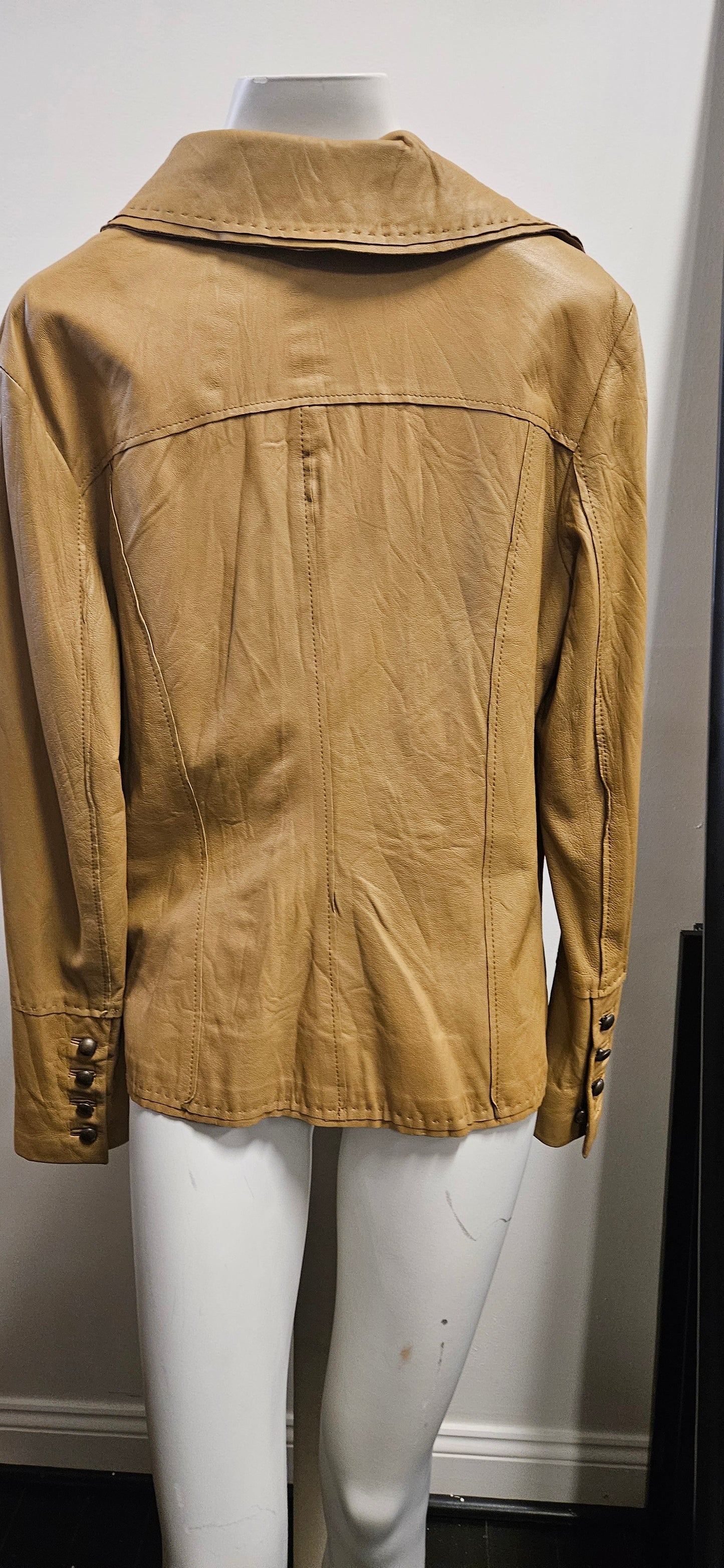 Button front Leather Jacket