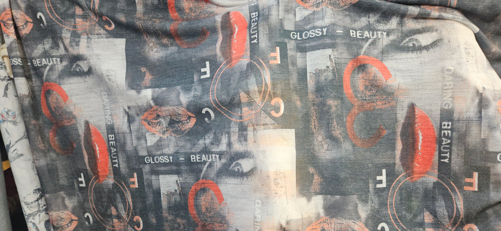 #26 Charcoal Gray Graffiti Print