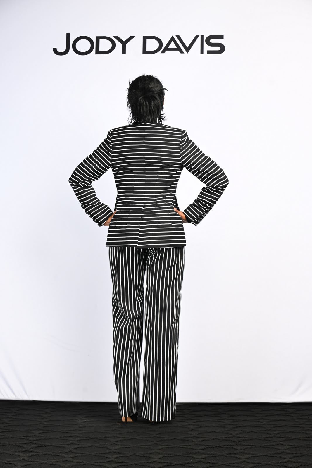 Black and White Stripe Double Breasted Jacket