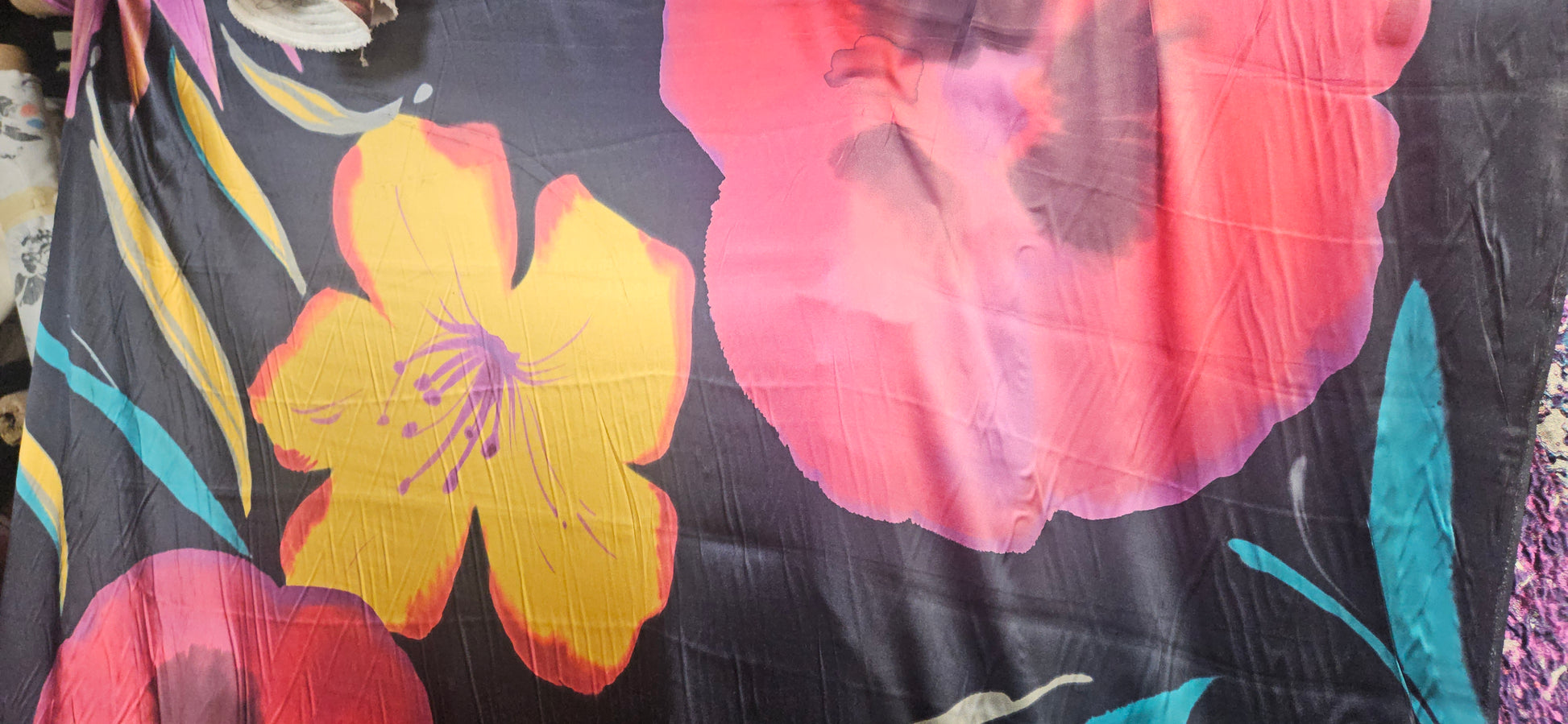 #35 Bold Floral Printed Silk Charmuese