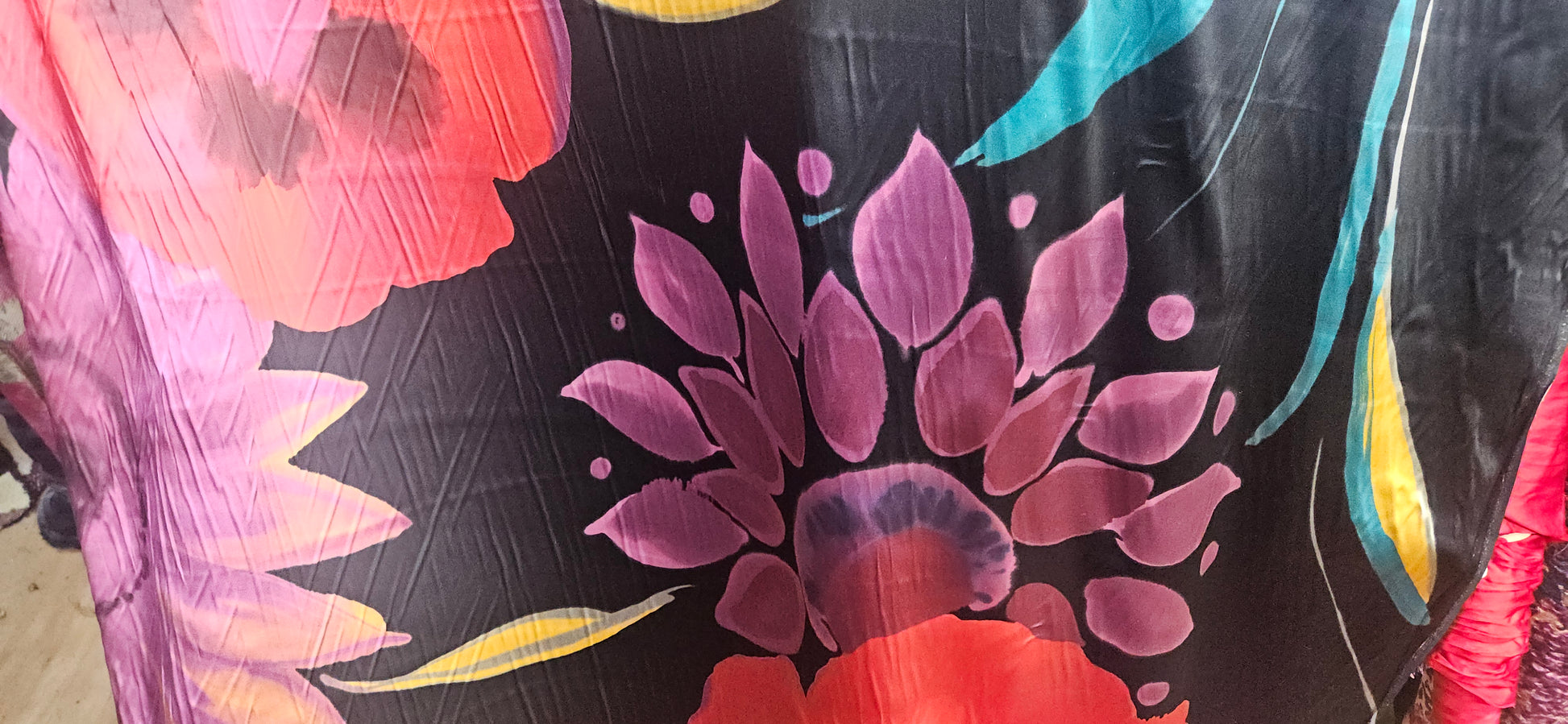 #35 Bold Floral Printed Silk Charmuese