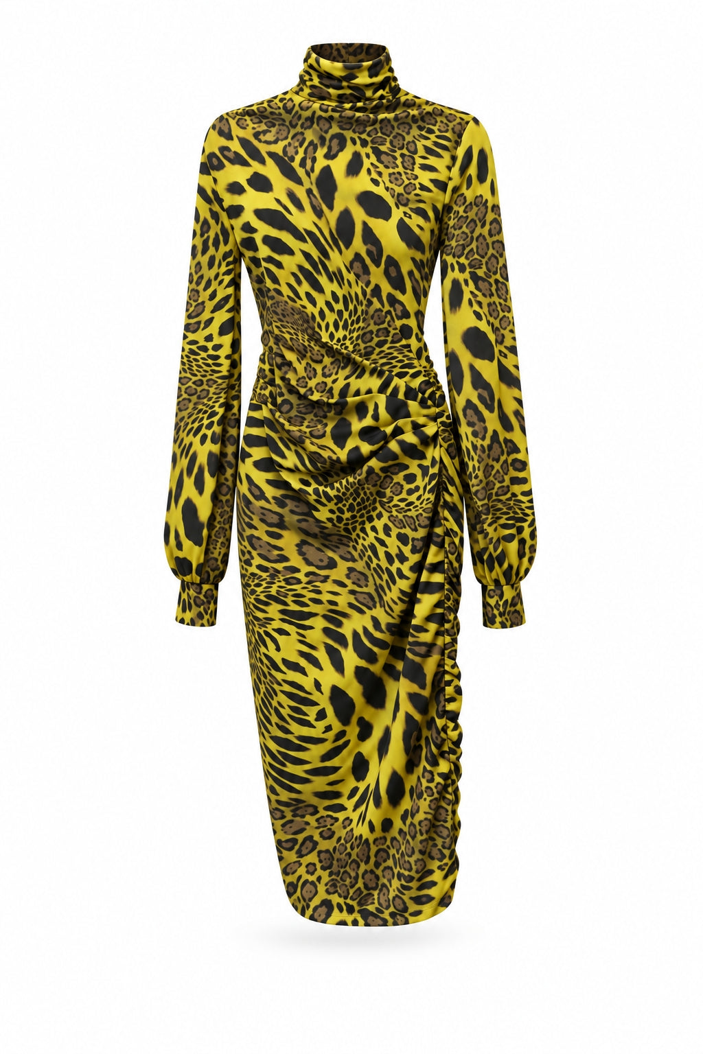 Green Leopard Mesh Dress