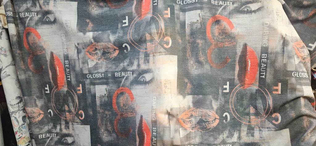 #26 Charcoal Gray Graffiti Print