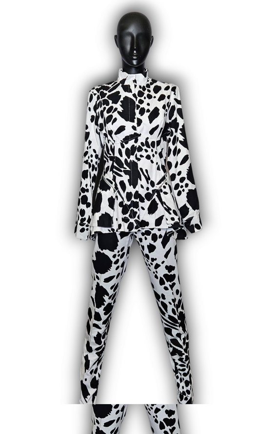 Cow Print Suit Pant