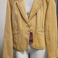 Button front leather jacket, front pockets, semi-fitted