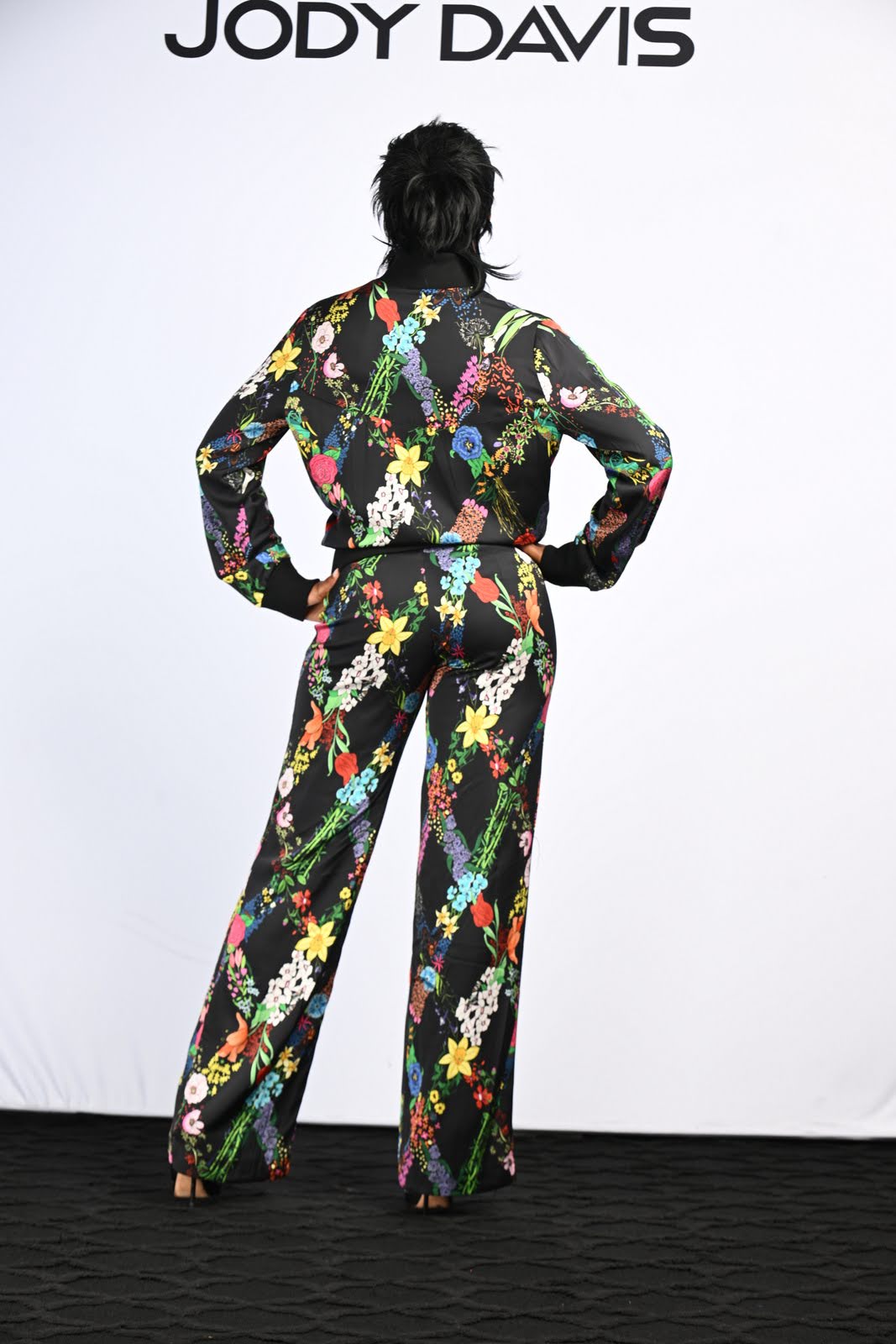 Relaxed Fit Pant Black Bloom Print