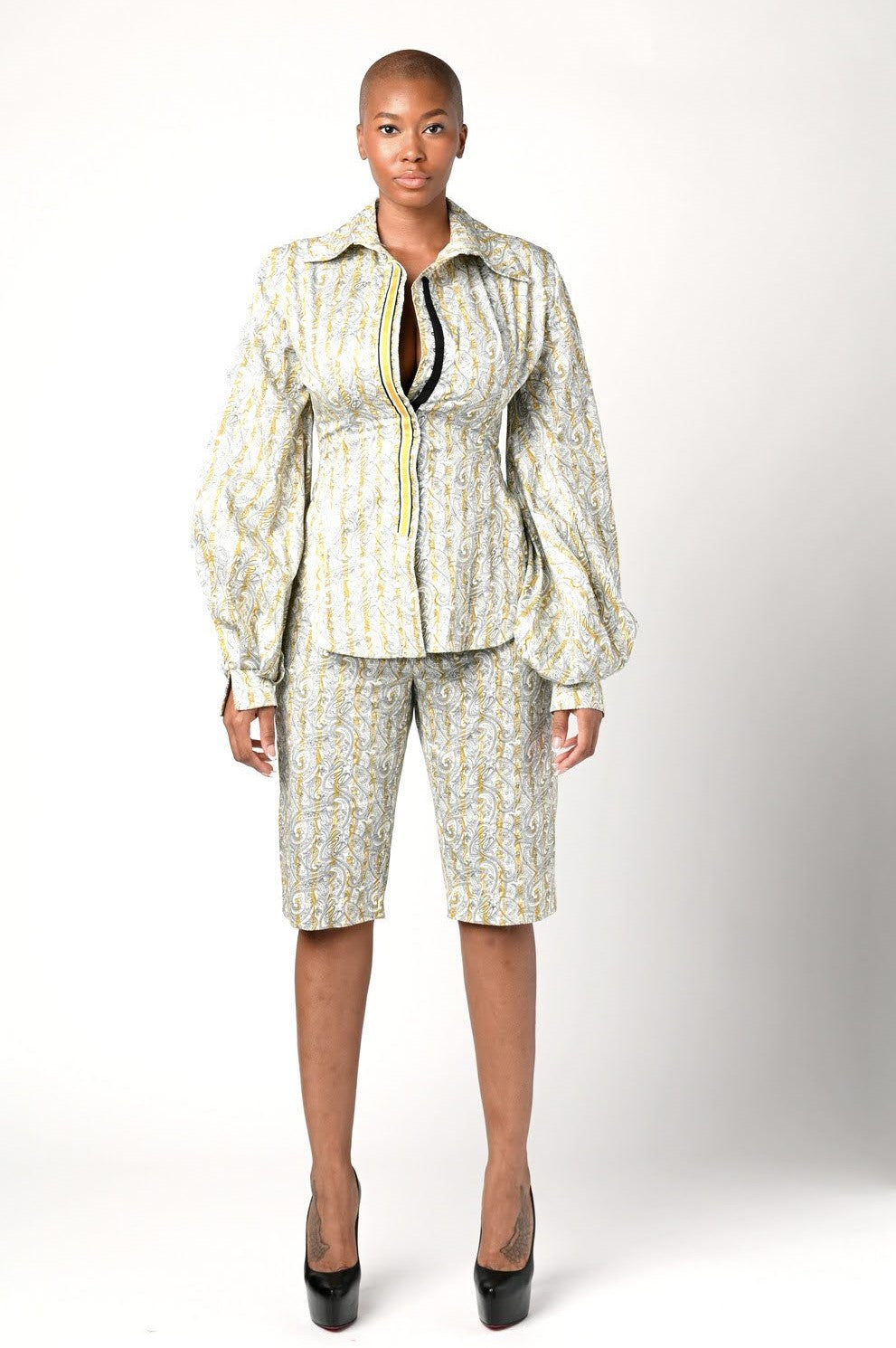 Cotton Paisley Knee Length Short