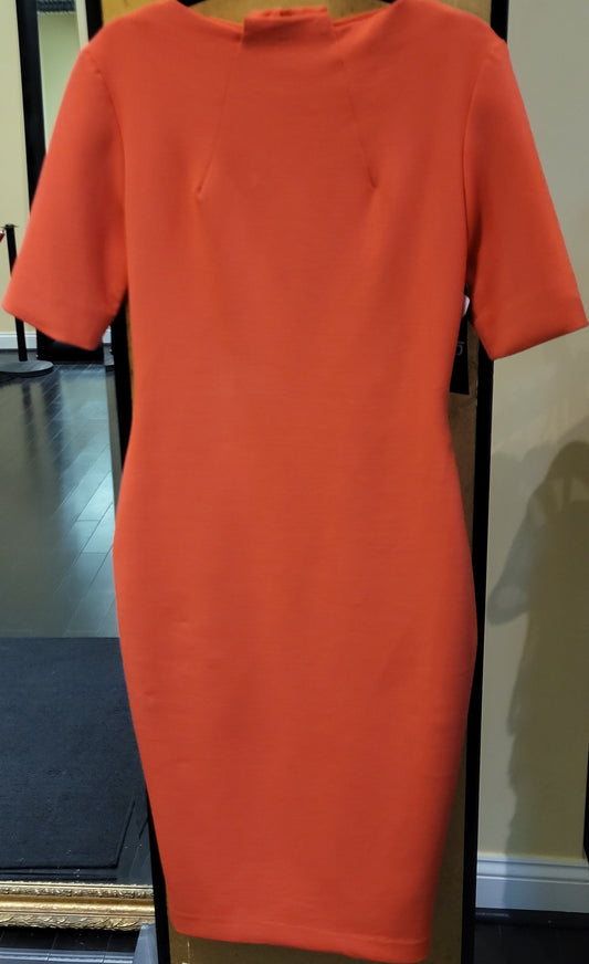 Center Highneck with 3/4 Length Straight Sleeve