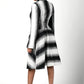 Black/Light Gray Striped Coat