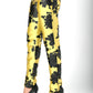 Yellow and Black Floral Print Pants