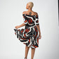 Black Symmetrical Print Off The Shoulder