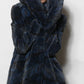 Petro Blue Sculptured Mink w Puffed Shawl Collar
